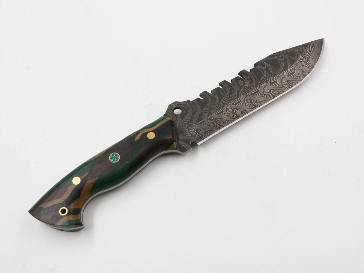 Damaszenerstahl in 300 Lagen, strukturierte Oberfläche im Detail