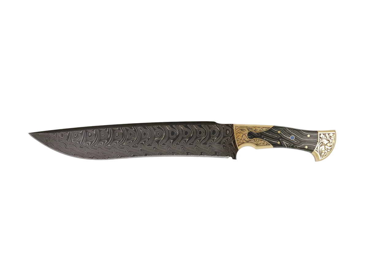 Messerfieber Emir 265 Damaststahl handgefertigtes Unikatmesser mit Micarta-Griff