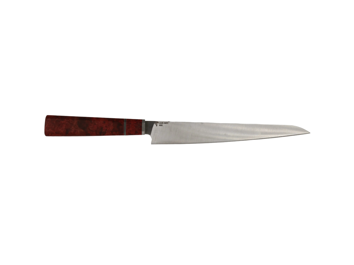 Sujihiki Küchenmesser N690 mit roter Holzgriff