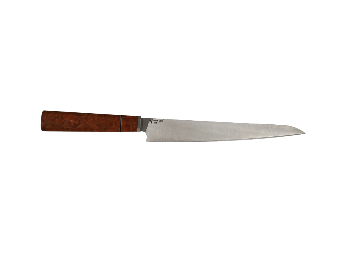Sujihiki Küchenmesser N690 mit braunem Holzgriff
