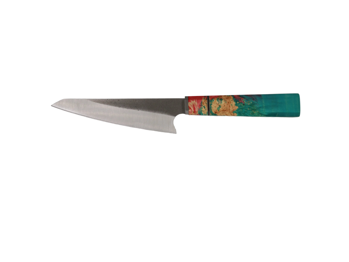 HAWK Knife Honesuki N690 mit türkis goldenem Holzgriff