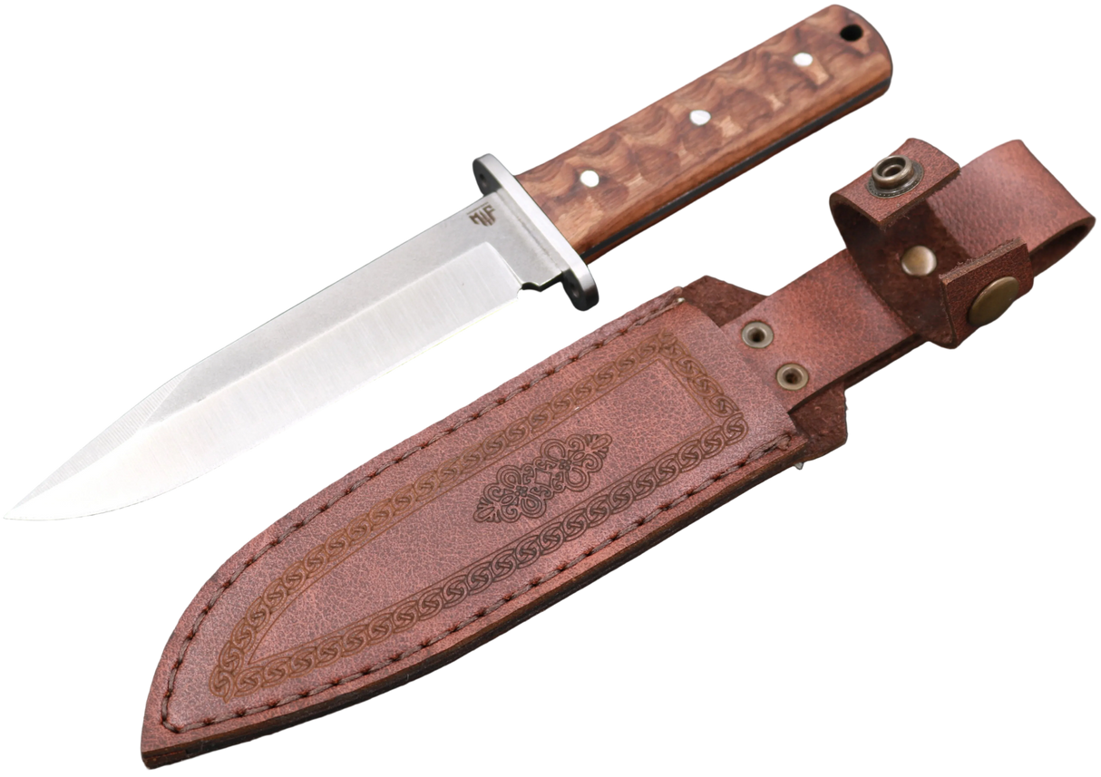 Messerfieber Waldläufer mit brauner Scheide und Walnussgriff