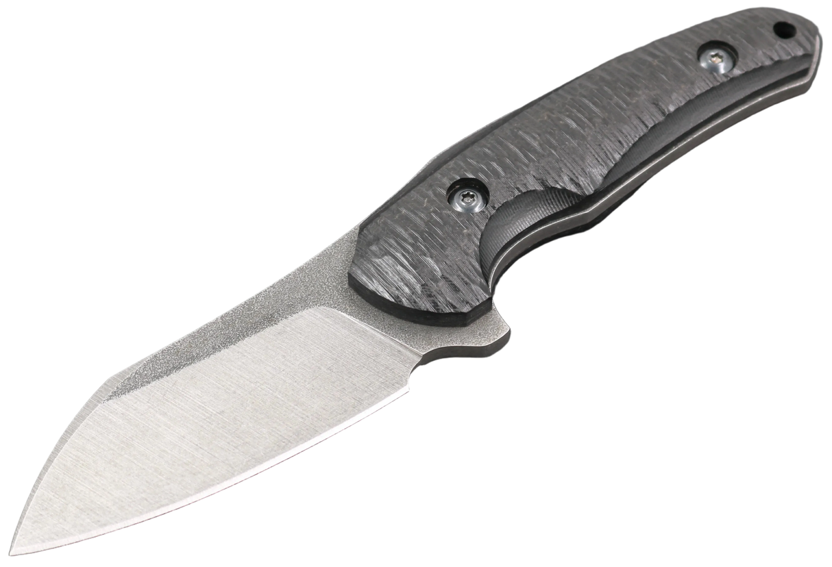 HawkKnife T09 N690 Schwarz mit geriffeltem schwarzem Kompaktlaminat-Griff