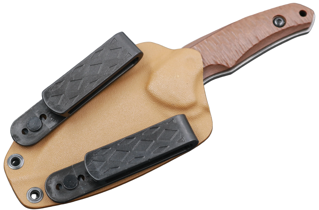 HawkKnife T09 N690 Desert mit passender Kydex-Scheide