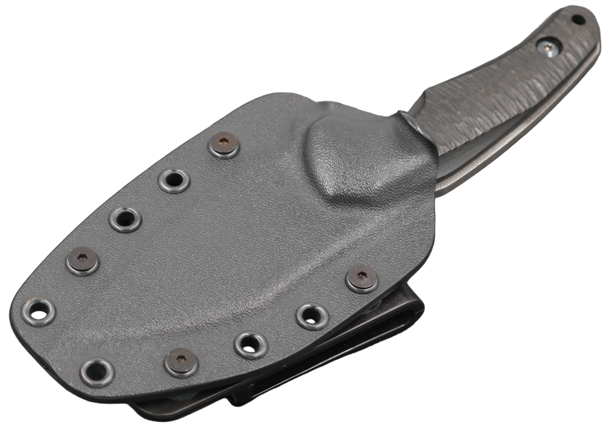 HawkKnife T09 N690 Schwarz mit schwarzer Kydex-Scheide