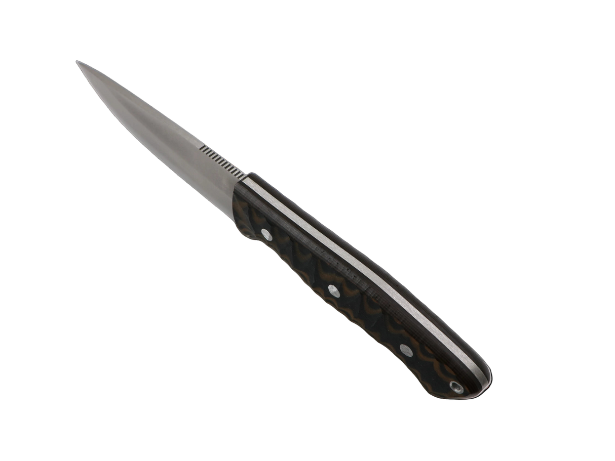 Seitenansicht Waldstachel Bushcraft Messer mit T10 Griff