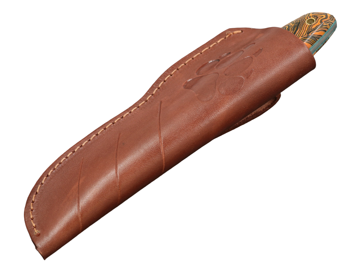 Messerfieber Skara Micarta 1 in brauner Lederscheide