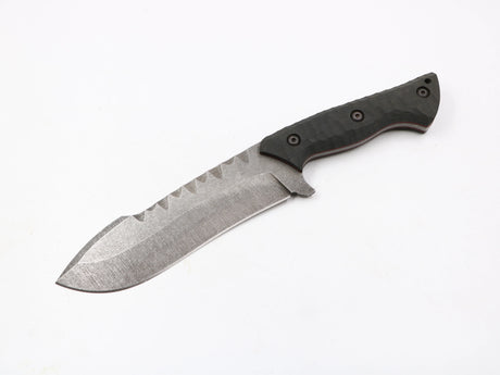 Hawkknife Säbelzahnhunter – T10 Schwarz, Seitenansicht der 175-mm-Klinge, weißer Hintergrund