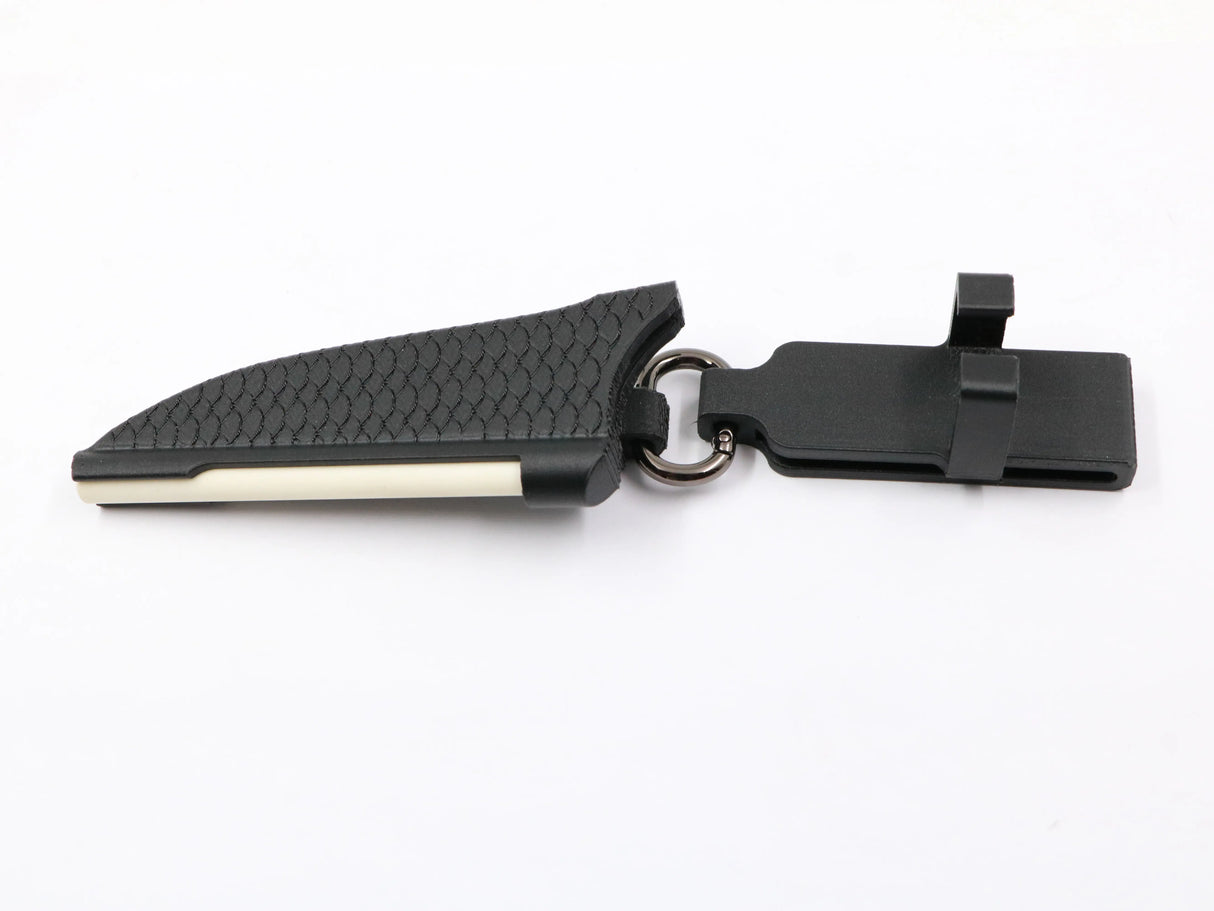 TPU-Scheide Wobbi Angler in Schwarz – Vorderansicht auf weißem Hintergrund