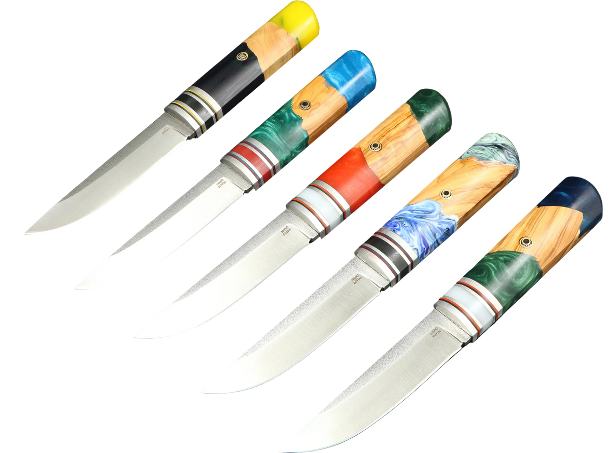 Messerfieber Kajo – Übersicht der Griffausführungen 11 bis 15