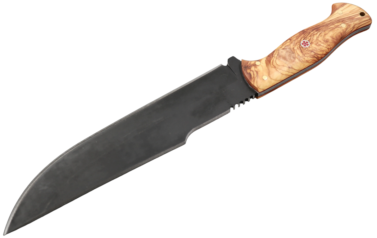 Messerfieber Skogr Olivenholz mit 240 mm langer schwarzer Klinge