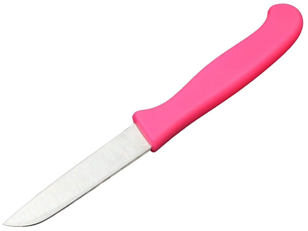 Messerfieber Solinger Zöppken mit pinkem Kunststoffgriff in Seitenansicht