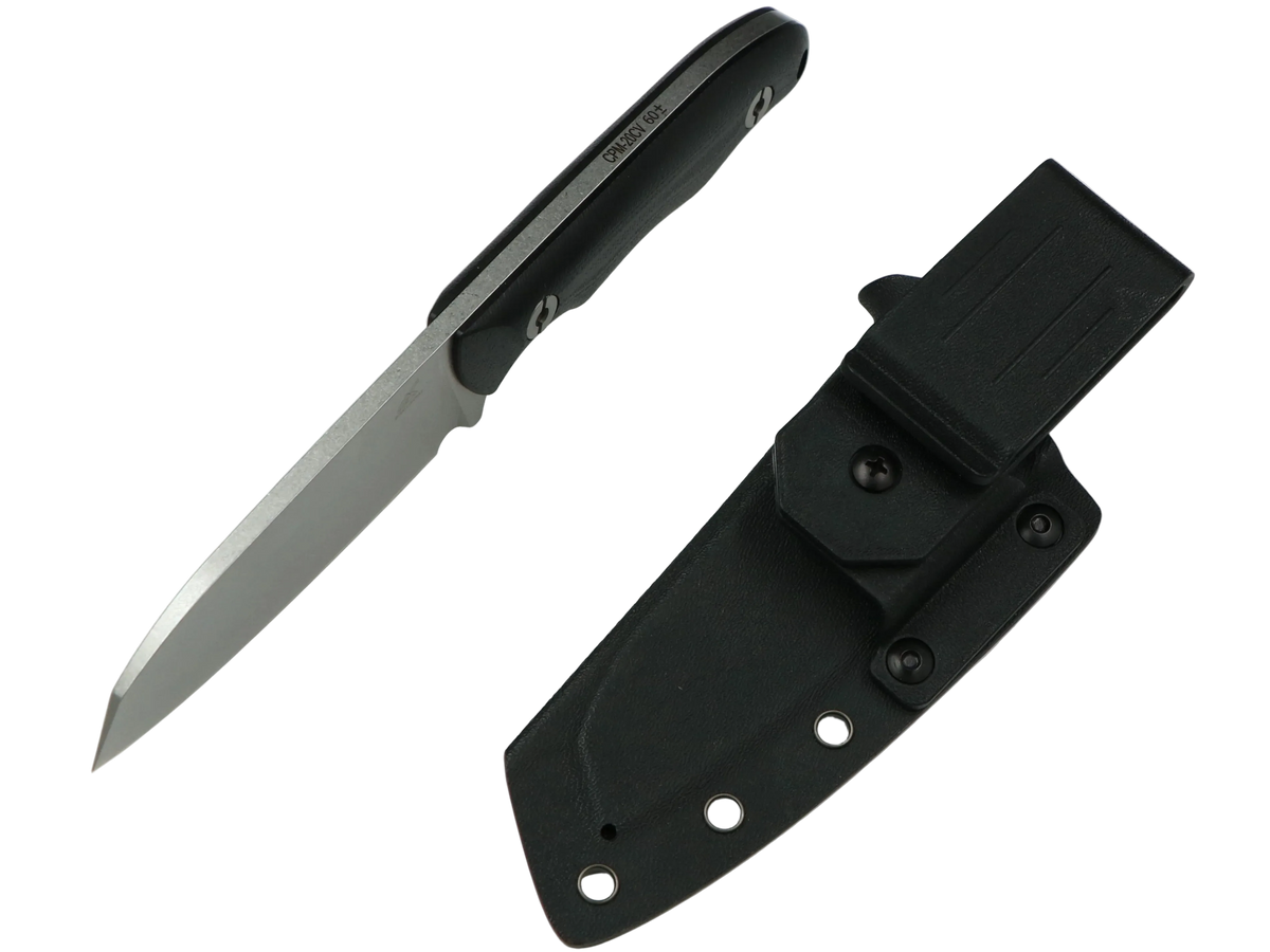 SCHATTENGRAD Arduum Ridge – Schwarz mit Kydexscheide und Gürtelclip