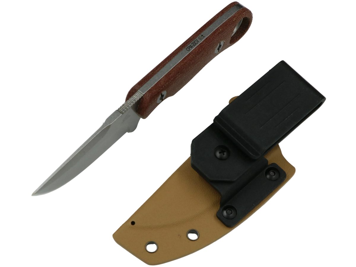 SCHATTENGRAD Kamm Dawn Braun mit Micarta-Griff und Kydexscheide