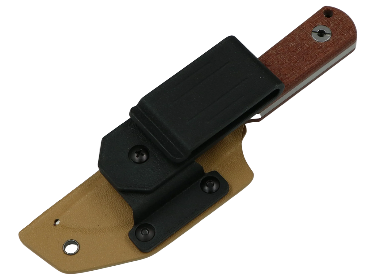SCHATTENGRAD Nival Glacier Braun mit Micarta-Griff mit Kydexscheide und schwarzem Gürtelclip