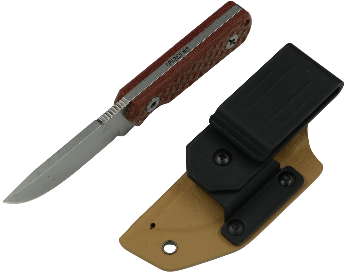 SCHATTENGRAD Nival Glacier Braun mit Micarta-Griff mit Kydexscheide und schwarzem Gürtelclip