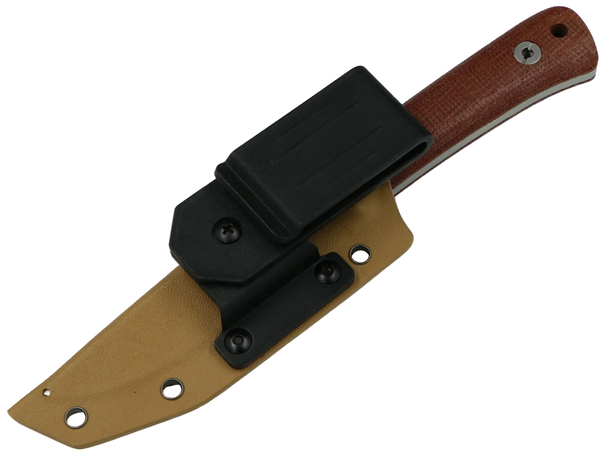 SCHATTENGRAD Talus Stone Braun mit Micarta-Griff und Kydexscheide