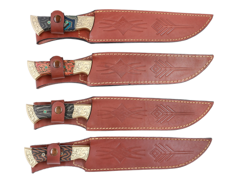 Messerfieber Saray 220 N690 mit handgefertigten Lederscheiden und verschiedenen Micarta-Griffen