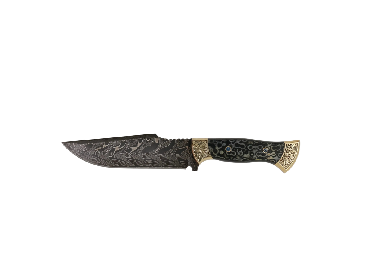 Messerfieber Vizier 142 Damascus handgefertigtes Damastmesser mit Micarta-Griff