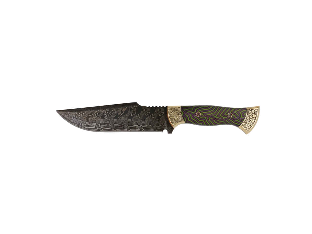 Messerfieber Vizier 142 Damascus handgefertigtes Damastmesser mit Micarta-Griff