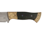 Detailaufnahme Messerfieber Saray 220 N690 mit dekorativem Micarta-Griff
