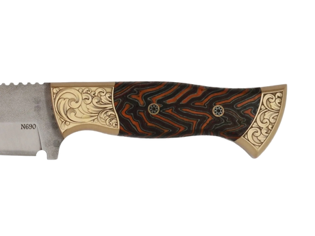 Detailaufnahme Messerfieber Saray 220 N690 mit dekorativem Micarta-Griff