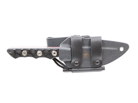 Kydexscheide Aurora – Detailansicht der Scheide mit Befestigungsmöglichkeiten