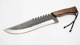Detailaufnahme der 290 mm langen Klinge aus Karbonstahl mit 5,6 mm Stärke des Messerfieber Big Bowie.