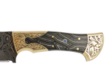 Detailaufnahme Messerfieber Emir 265 Damast mit dekorativem Micarta-Griff