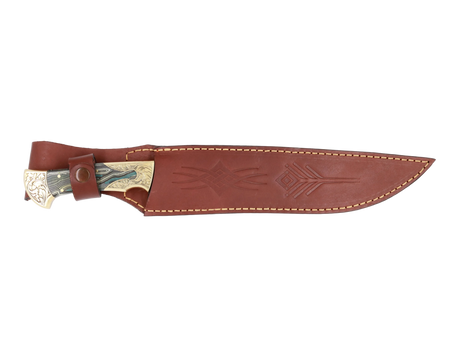 Messerfieber Emir 265 Damast mit Lederscheide und verziertem Micarta-Griff