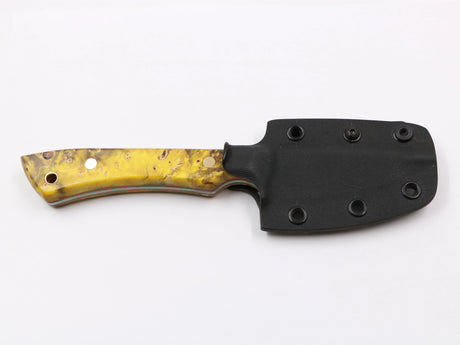 Farbspitzla – mit Kydex-Scheide, Frontansicht gelb