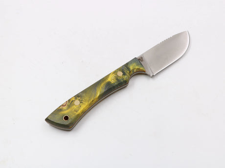 Farbzwerge – grün/gelb, Full-Tang & Fangriemenöse, N690-Klinge 75 mm, robuste EDC-Form, Ansicht rechts