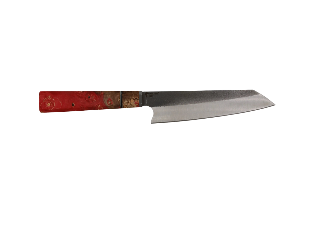 HAWK KNIFE N690 Kiritsuke Küchenmesser handgefertigt mit rotem Resin Holzgriff