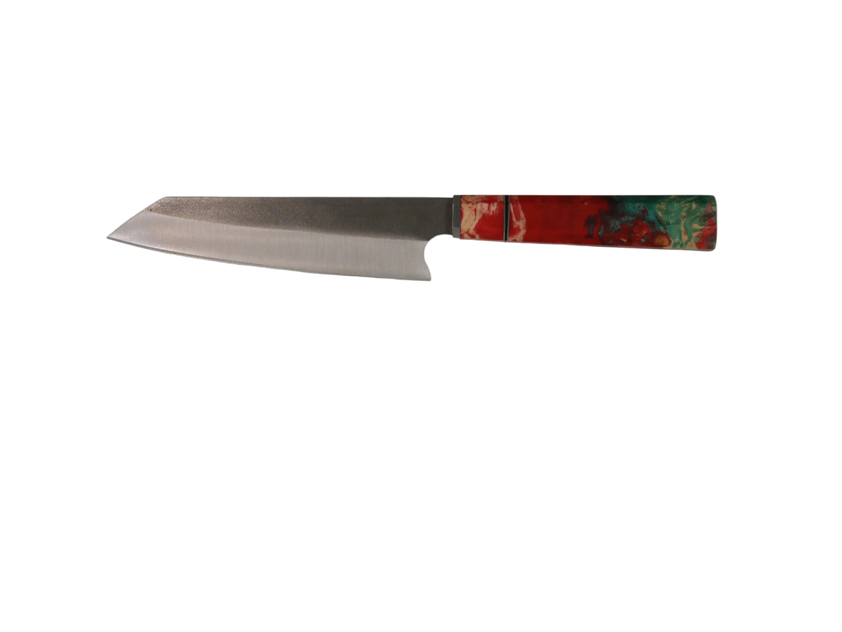 HAWK KNIFE N690 Kiritsuke Küchenmesser handgefertigt mit rotem Resin Holzgriff