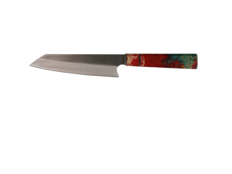 HAWK KNIFE N690 Kiritsuke Küchenmesser handgefertigt mit rotem Resin Holzgriff