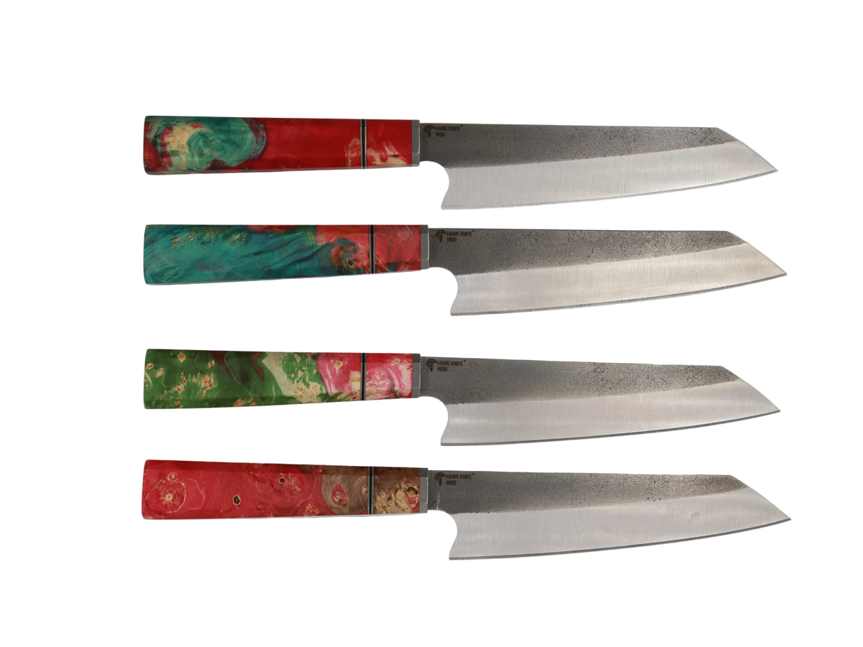 HAWK KNIFE N690 Set handgefertigter Kiritsuke Küchenmesser mit verschiedenen Resin Griff Designs