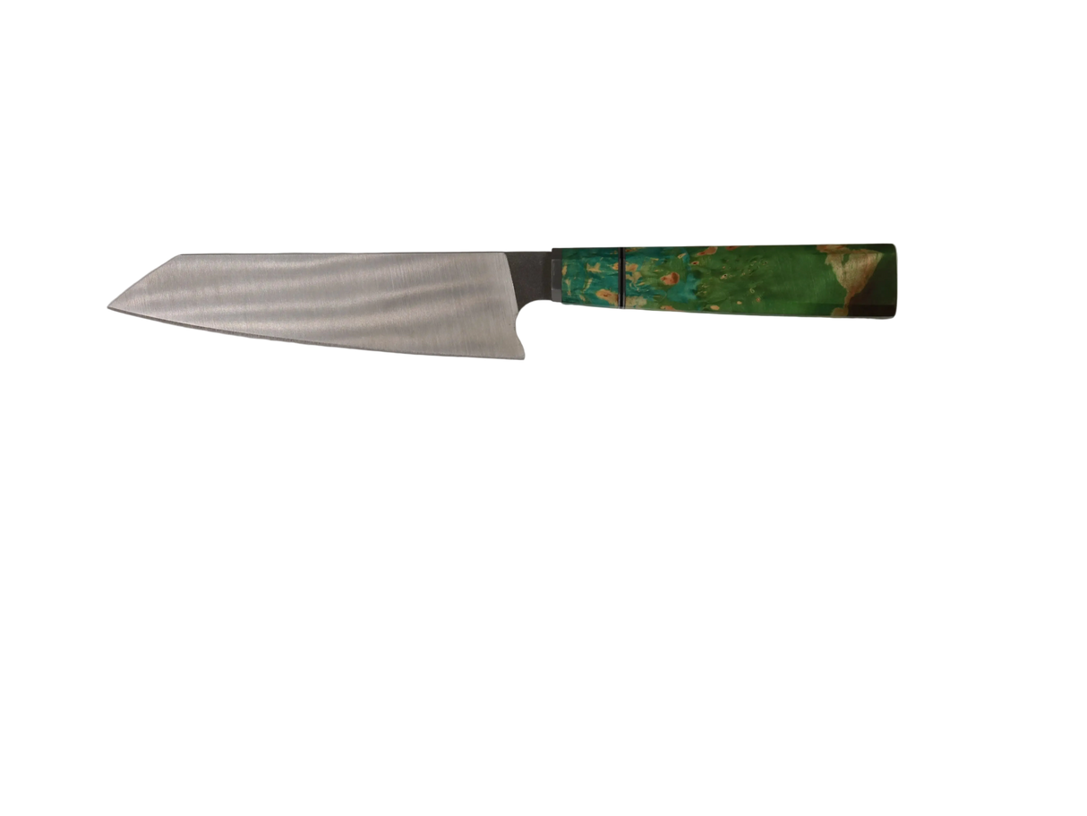HAWK KNIFE N690 Kiritsuke Küchenmesser handgefertigt mit grünem Resin Holzgriff