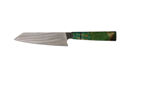 HAWK KNIFE N690 Kiritsuke Küchenmesser handgefertigt mit grünem Resin Holzgriff