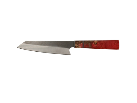 HAWK KNIFE N690 Kiritsuke Küchenmesser handgefertigt mit rotem Resin Holzgriff