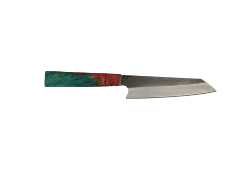 HAWK KNIFE N690 Kiritsuke Küchenmesser handgefertigt mit grünem Resin Holzgriff