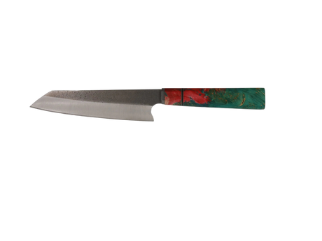 HAWK KNIFE N690 Kiritsuke Küchenmesser handgefertigt mit grünem Resin Holzgriff