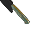 HAWK Knife Chefmesser N690 mit stabilisierten Holzgriffen in Blau Grün mit schwarzen Lederscheide 