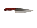 HAWK Knife Chefmesser N690 mit stabilisierten Holzgriffen in  Rot