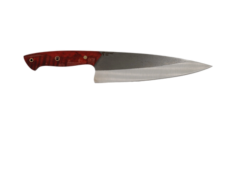 HAWK Knife Chefmesser N690 mit stabilisierten Holzgriffen in  Rot
