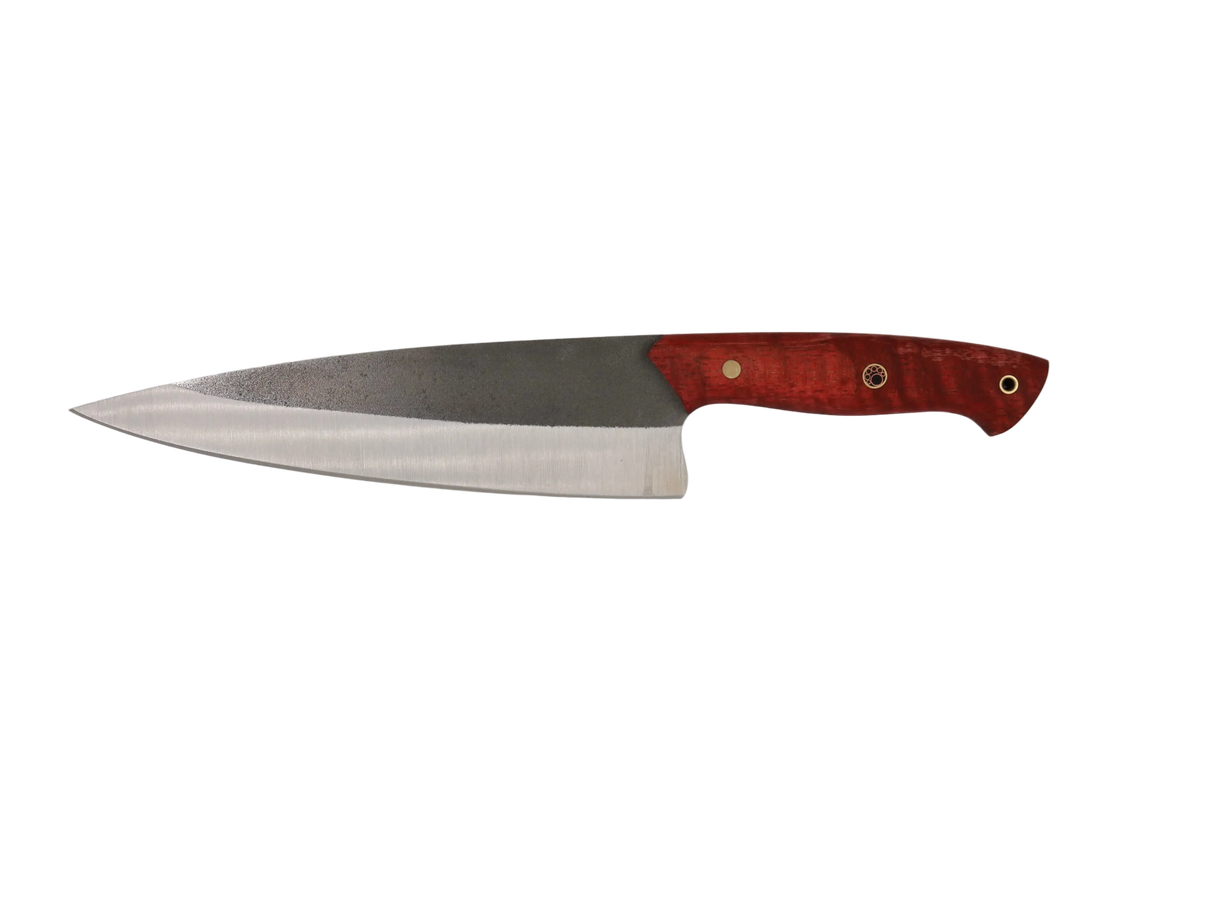 HAWK Knife Chefmesser N690 mit stabilisierten Holzgriffen in  Rot