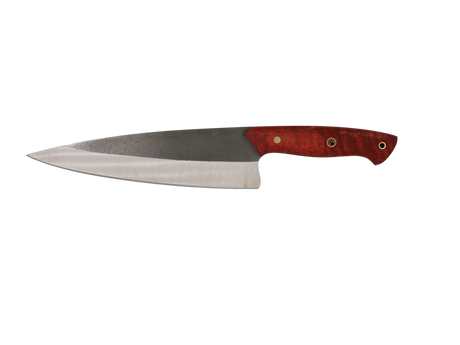 HAWK Knife Chefmesser N690 mit stabilisierten Holzgriffen in  Rot