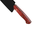 Detailaufnahme HAWK Knife Chefmesser N690 mit rotem Holzgriff