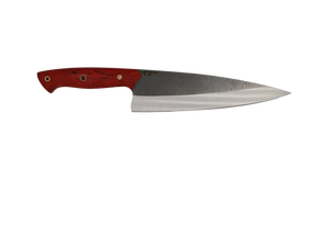HAWK Knife Chefmesser N690 mit stabilisierten Holzgriffen in Rot