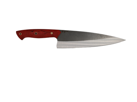 HAWK Knife Chefmesser N690 mit stabilisierten Holzgriffen in Rot