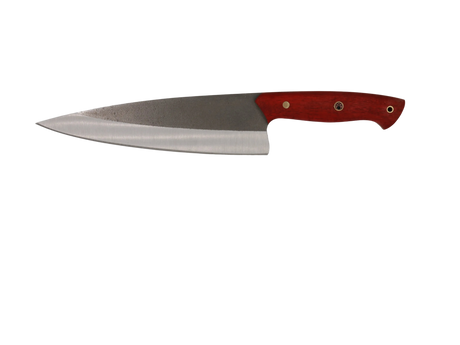 HAWK Knife Chefmesser N690 mit stabilisierten Holzgriffen in Rot
